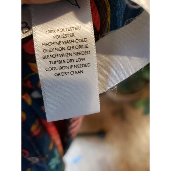 Loft Wildflower Satin Shift Dress Women's Size M Blue Collered Button Down - Picture 10 of 12